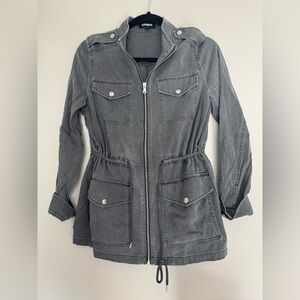 Express Women Utility Grey Jacket Small